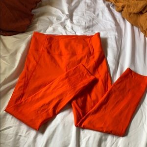 Red girlfriend collective leggings high waisted